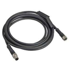 TES Electric M8 to M8 Cordset; Female Straight to Male Straight; 3-Pin; 3-Wire to 3-Pin; 2m PUR Cable